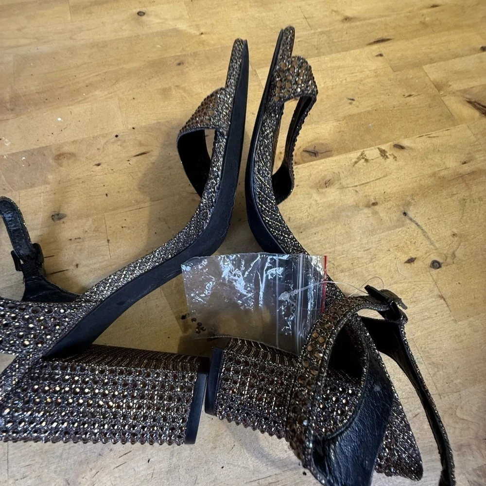 Michael Kors rhinestone Block Heel Sandals Size 6